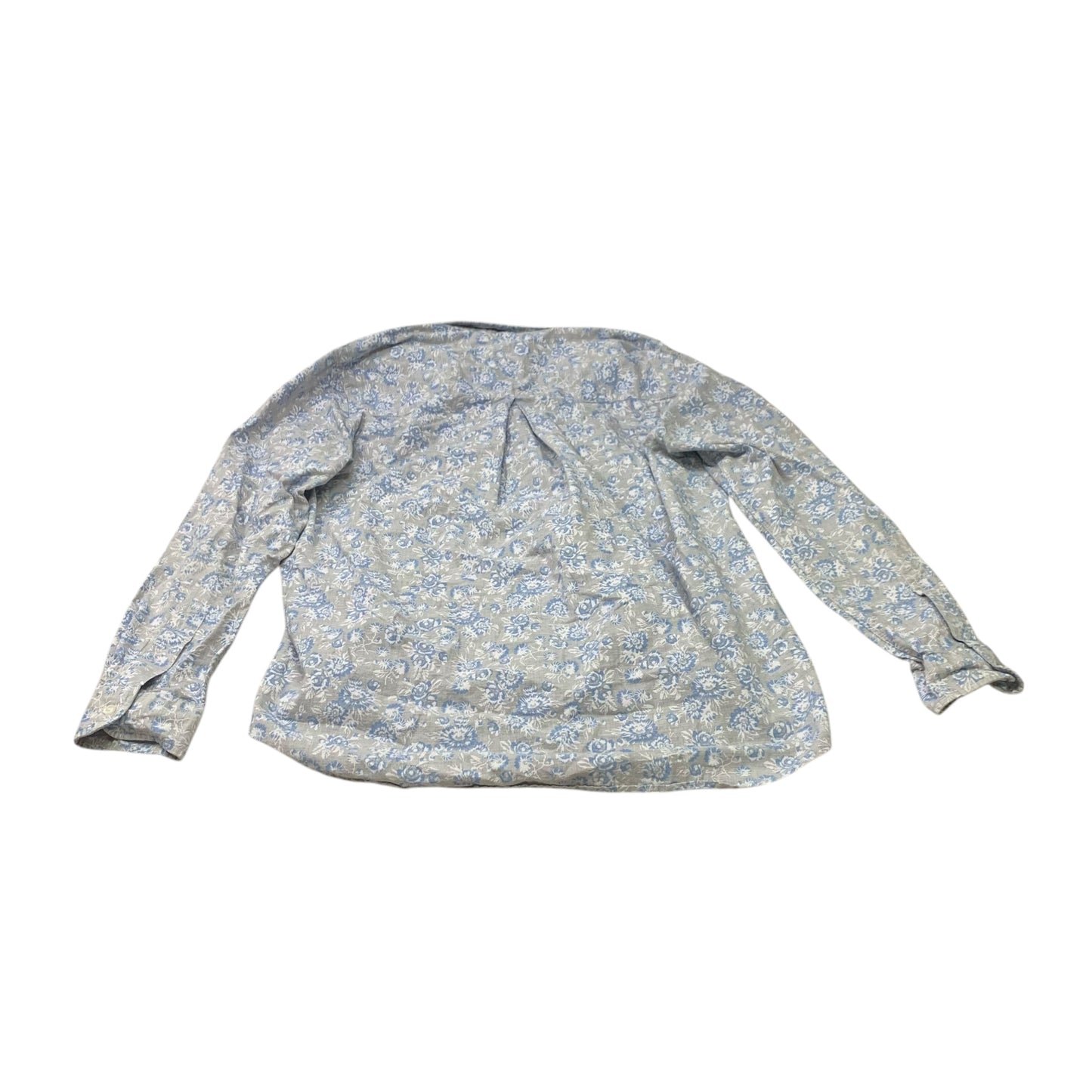 Top Long Sleeve By Grayson In Blue & Grey, Size: M