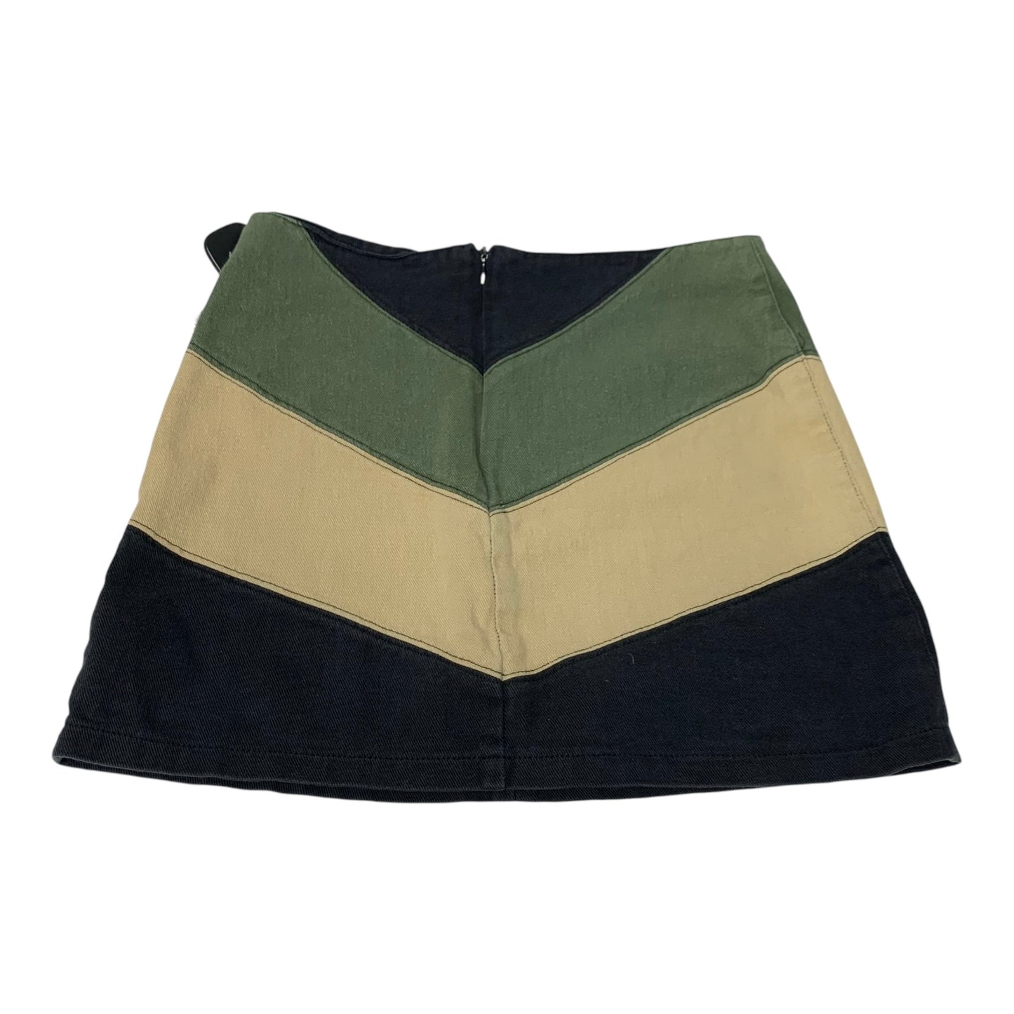 Skirt Mini & Short By She + Sky In Green & Tan, Size: S