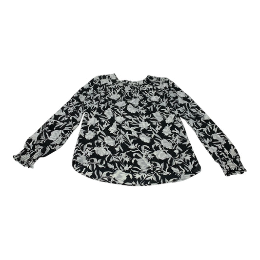 Blouse Long Sleeve By J. Crew In Black & White, Size: Xs