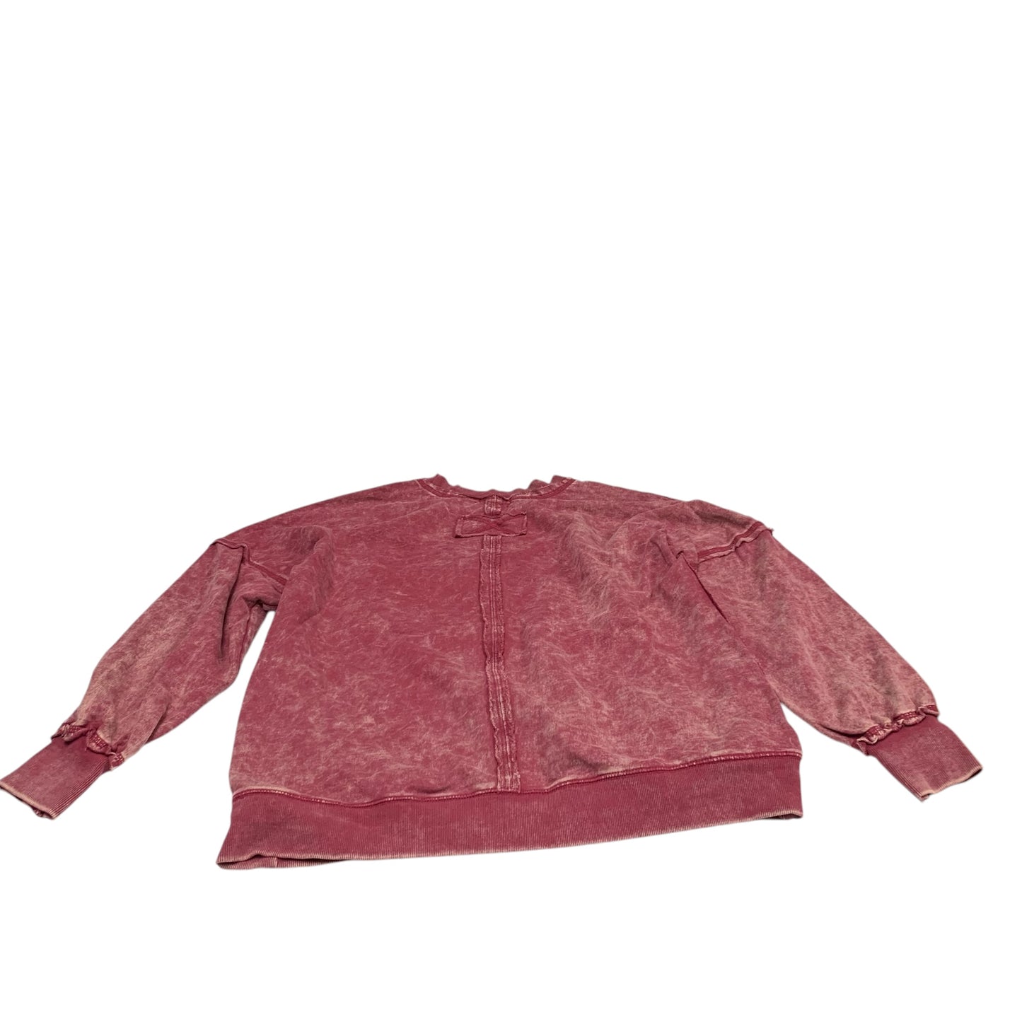 Top Long Sleeve By Zenana Outfitters In Red, Size: S