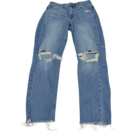 Jeans Straight By American Eagle In Blue Denim, Size: 0