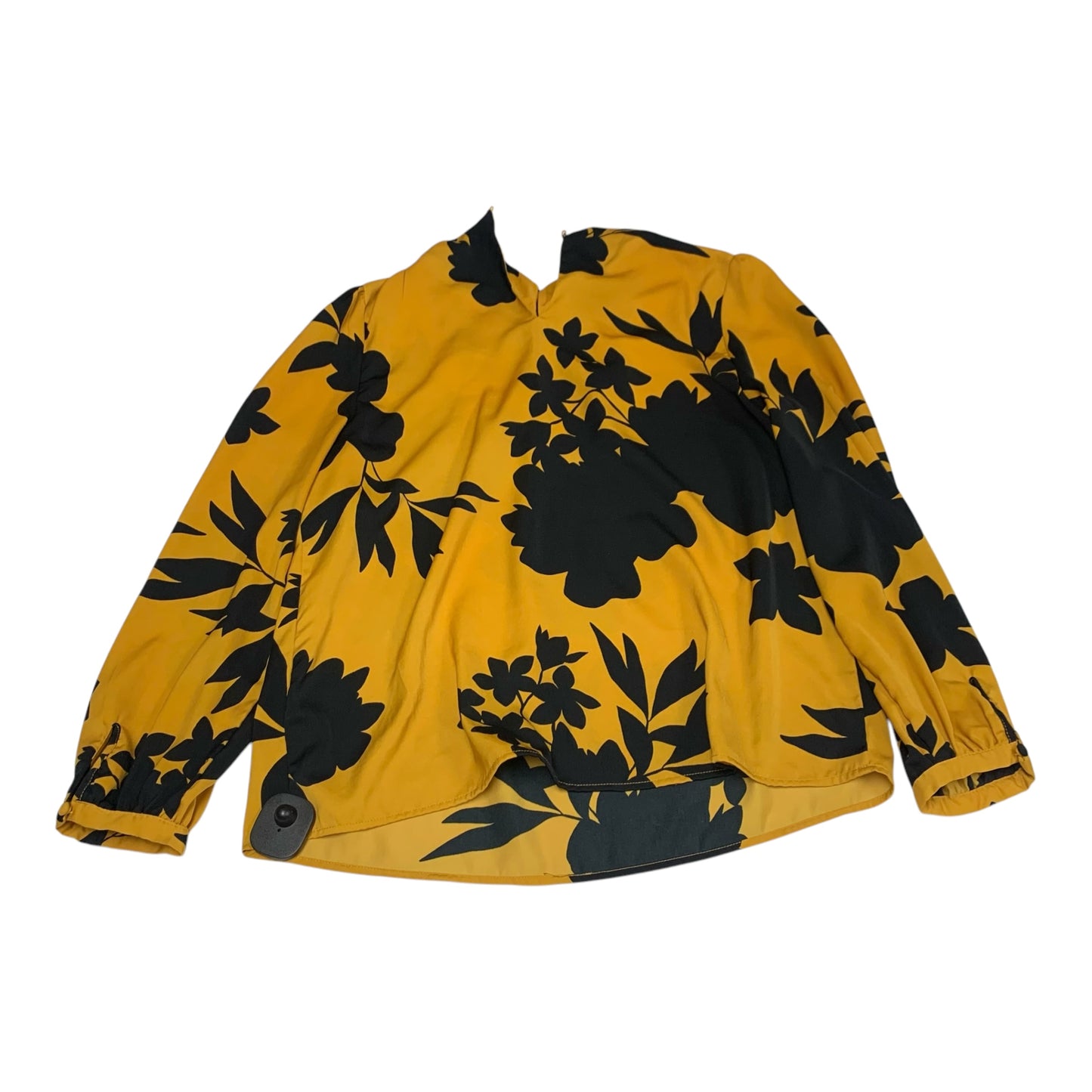 Top Long Sleeve By Who What Wear In Black & Yellow, Size: M