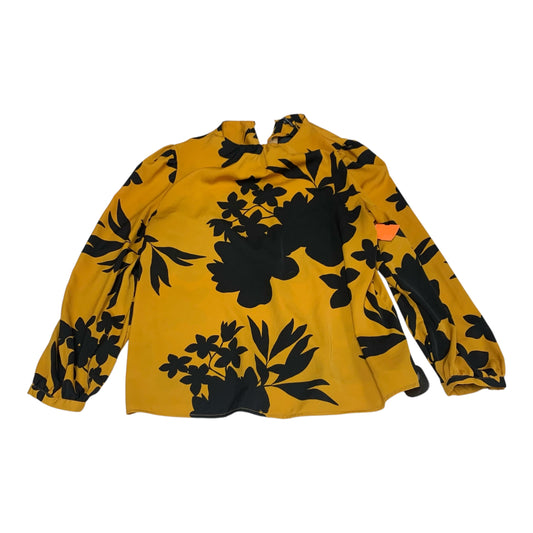 Top Long Sleeve By Who What Wear In Black & Yellow, Size: M