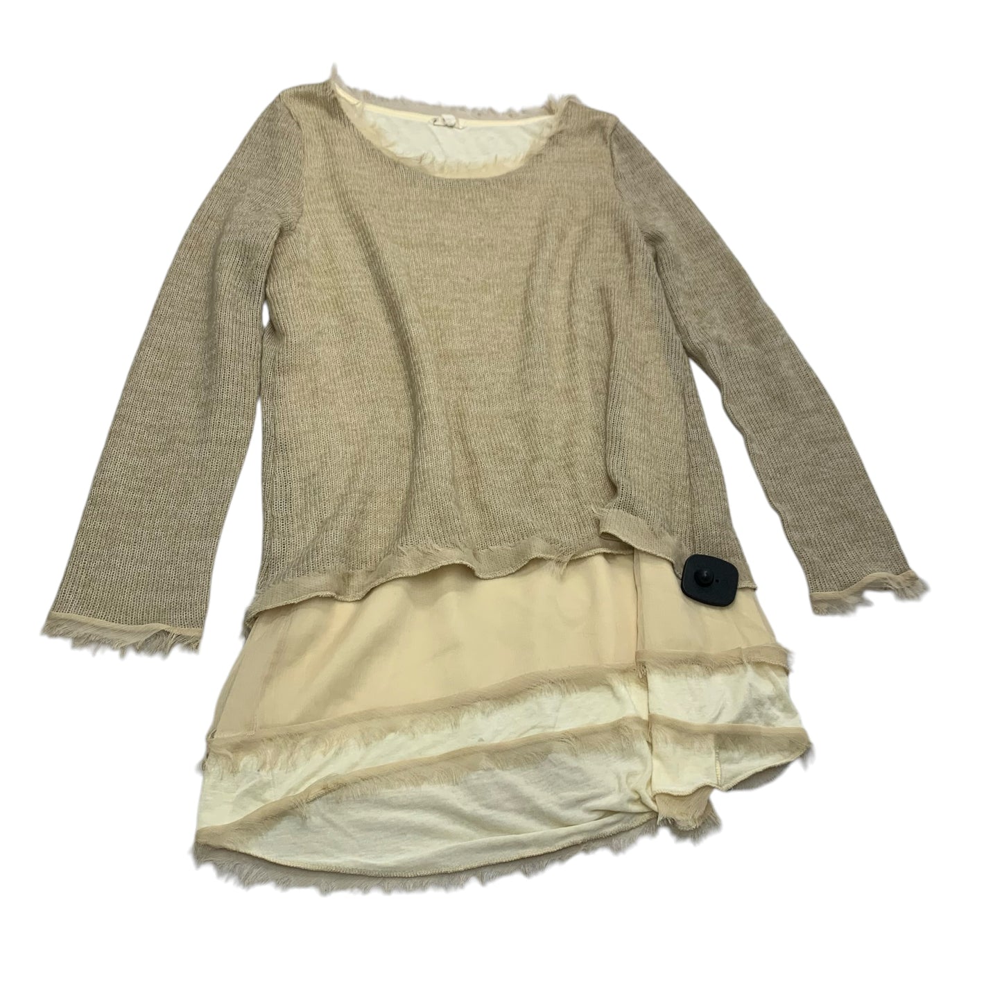 Tunic Long Sleeve By Easel In Tan, Size: L