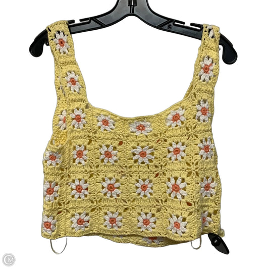 Top Sleeveless By Altard State In White & Yellow, Size: M