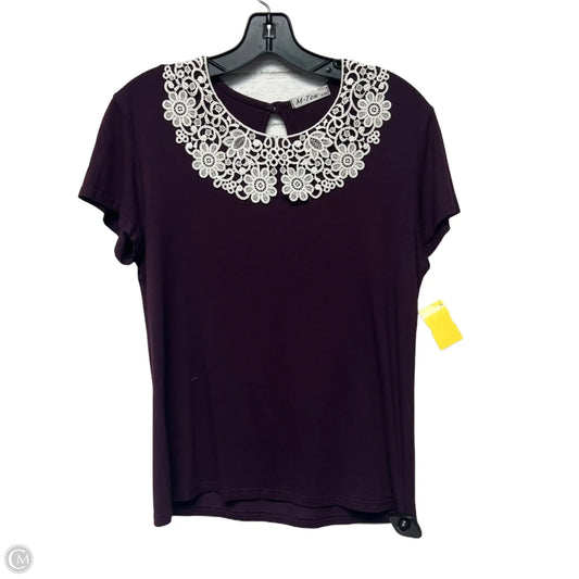 Top Short Sleeve By M-Tex In Purple & White, Size: Xxl