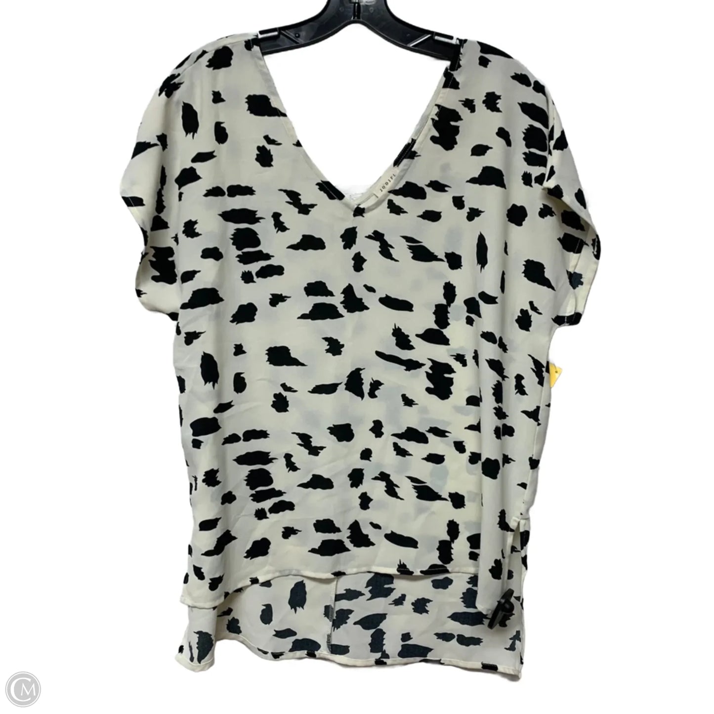 Blouse Short Sleeve By Jodifl In Black & White, Size: S
