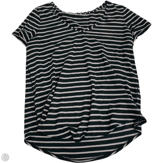 Athletic Top Short Sleeve By Lululemon In Striped Pattern, Size: L