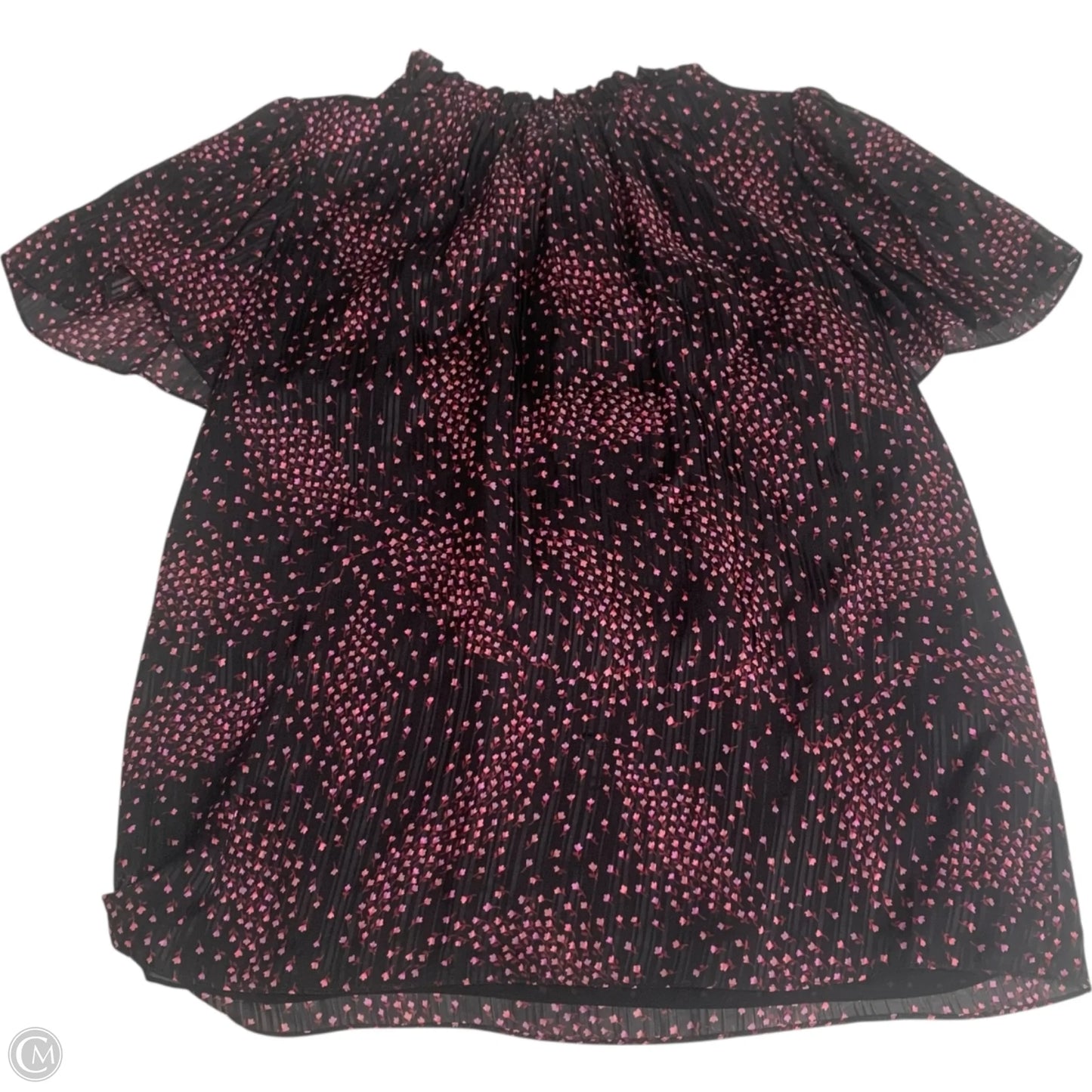 Blouse Designer By Kate Spade In Black & Pink, Size: L