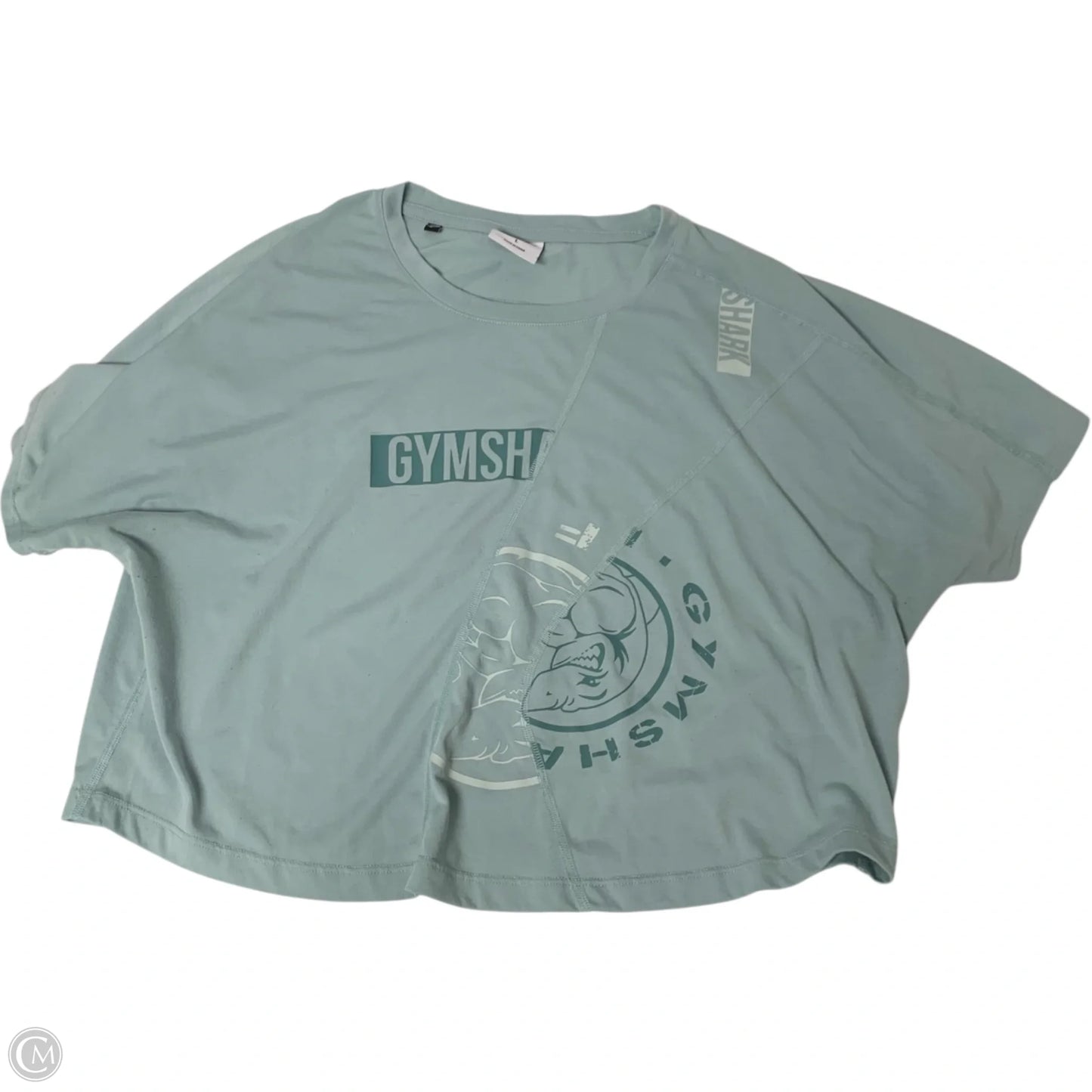 Athletic Top Short Sleeve By Gym Shark In Blue, Size: L