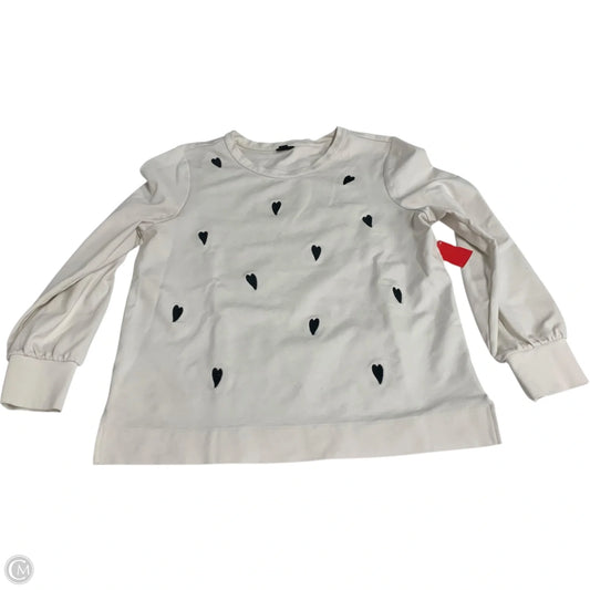 Sweatshirt Crewneck By Ann Taylor In White, Size: L