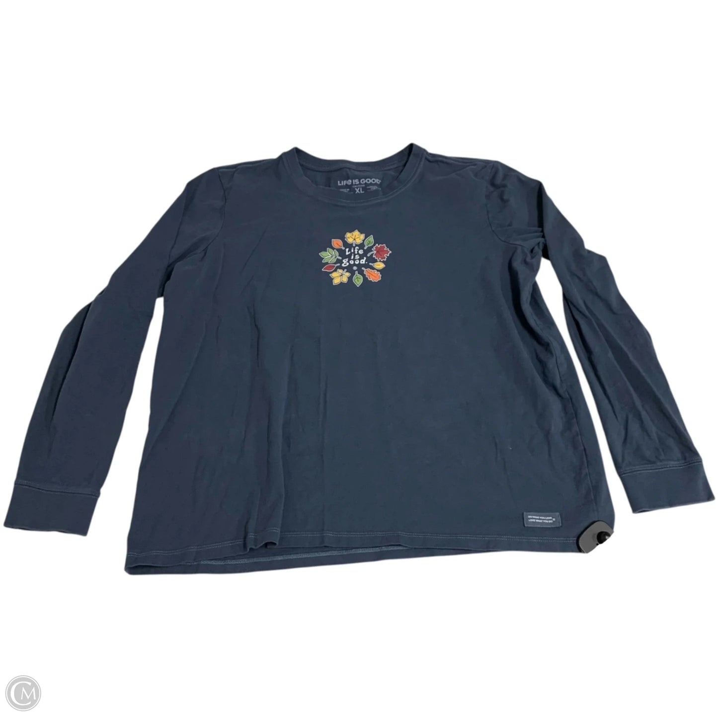 Top Long Sleeve By Life Is Good In Blue, Size: XL