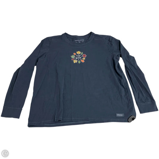 Top Long Sleeve By Life Is Good In Blue, Size: XL