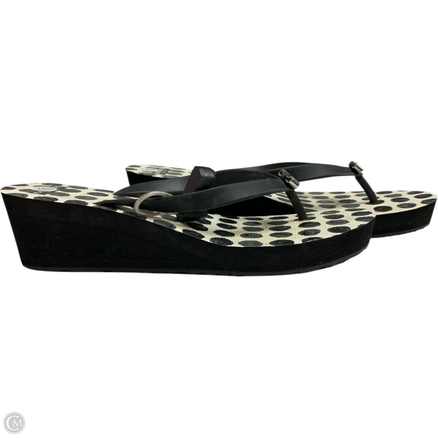 Sandals Designer By Coach In Black & White, Size: 10