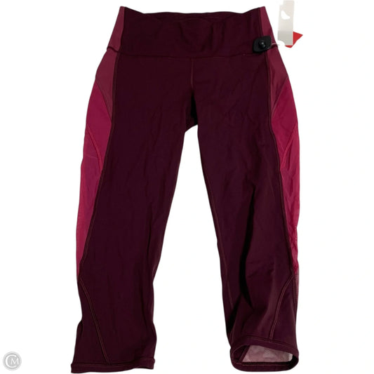 Athletic Leggings Capris By Lululemon In Pink & Red, Size: M