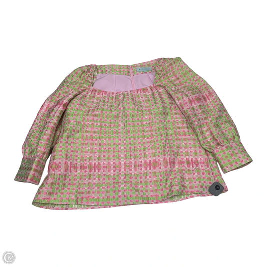 Top Long Sleeve Designer By Tuckernuck In Green & Pink, Size: Xl