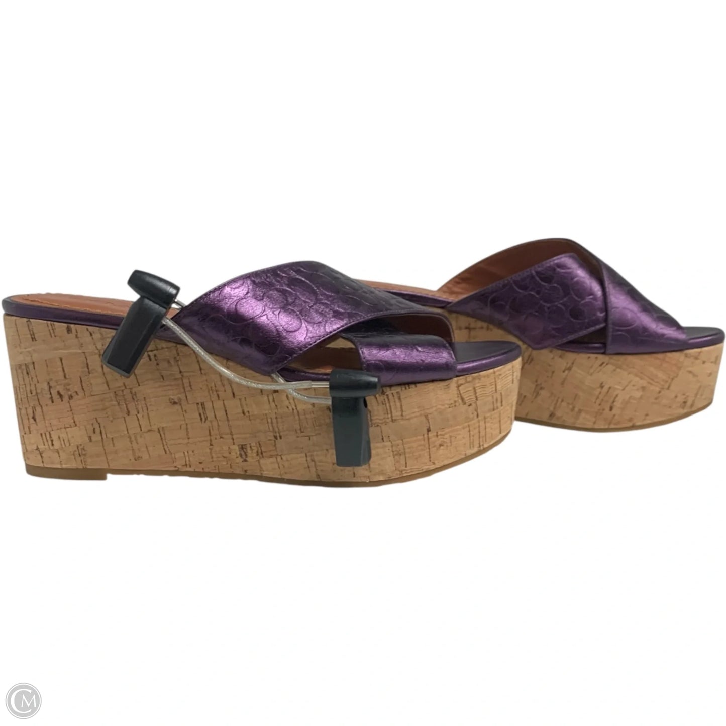Sandals Designer By Coach In Purple, Size: 7.5