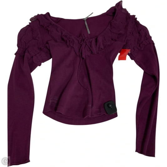 Top Long Sleeve By Anthropologie In Purple, Size: Xs