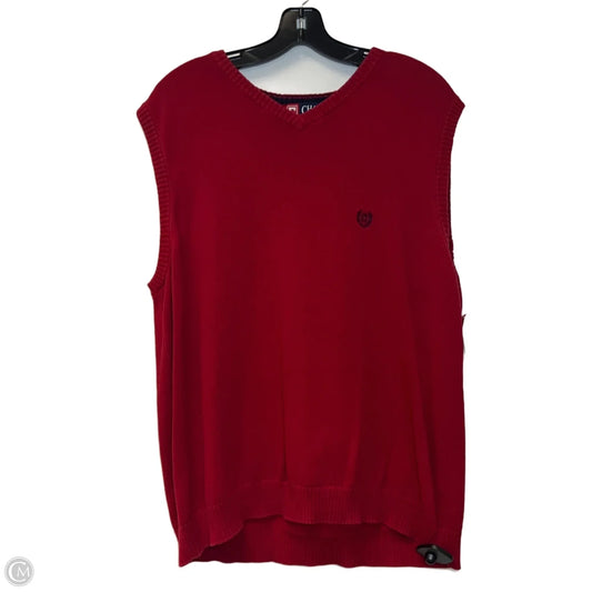 Vest Sweater By Chaps In Red, Size: L