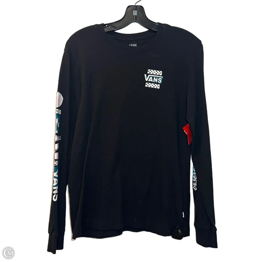 Top Long Sleeve By Vans In Black, Size: S
