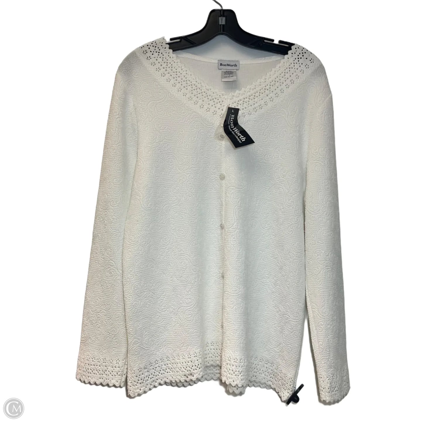 Top Long Sleeve By Bon Worth In White, Size: S