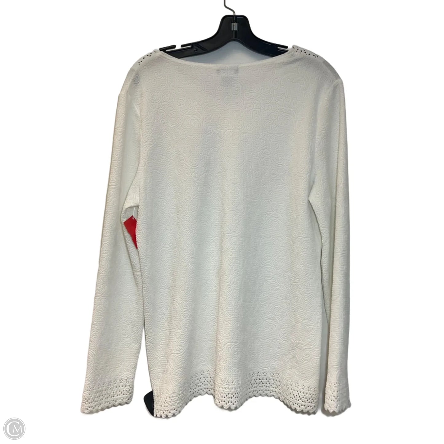 Top Long Sleeve By Bon Worth In White, Size: S