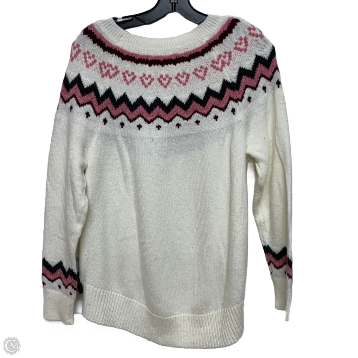 Sweater By Loft In Pink & White, Size: S