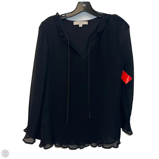 Blouse Long Sleeve By Loft In Black, Size: S