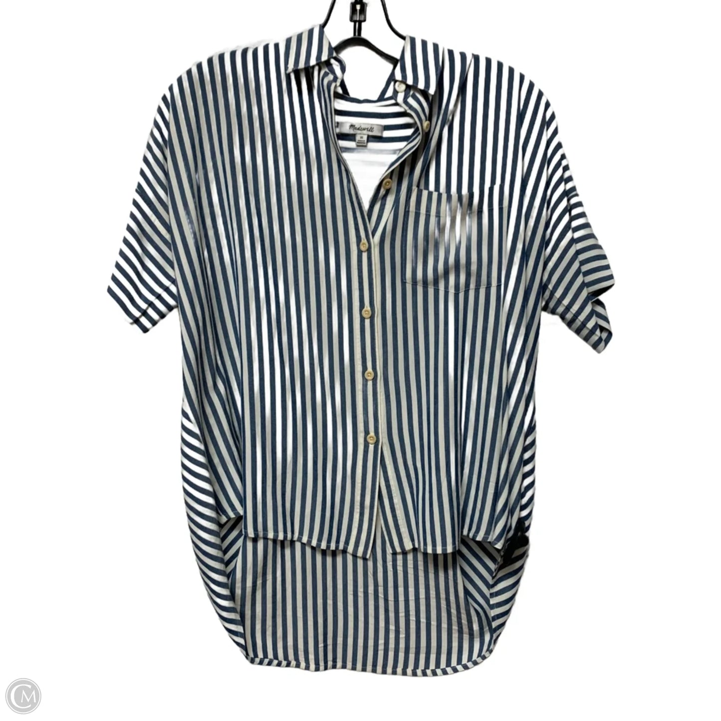 Top Short Sleeve By Madewell In Striped Pattern, Size: Xs