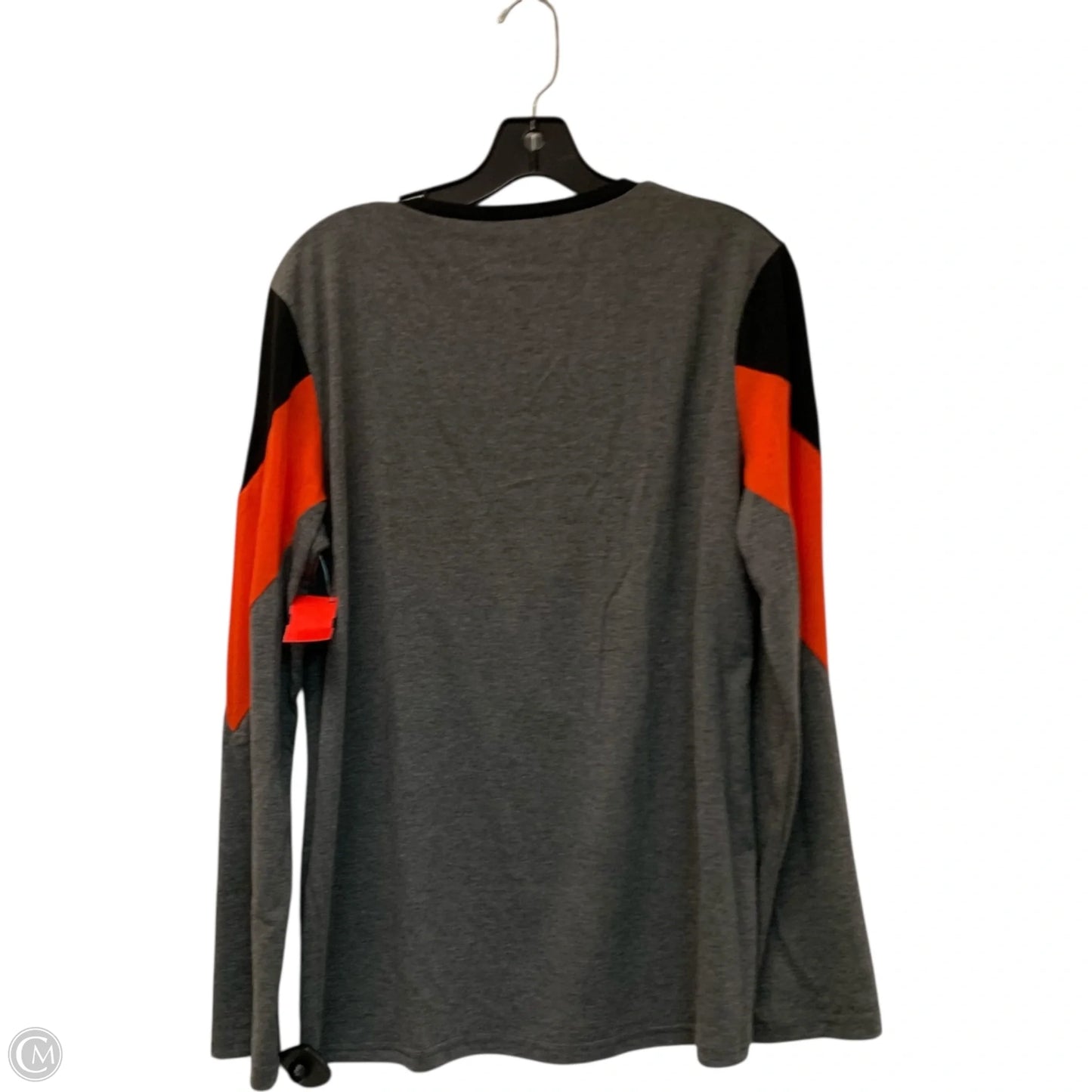 Top Long Sleeve In Grey & Orange, Size: 1x