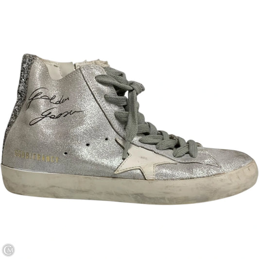 Shoes Luxury Designer By Golden Goose In Silver, Size: 5.5