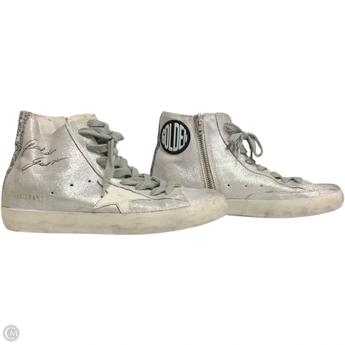 Shoes Luxury Designer By Golden Goose In Silver, Size: 5.5