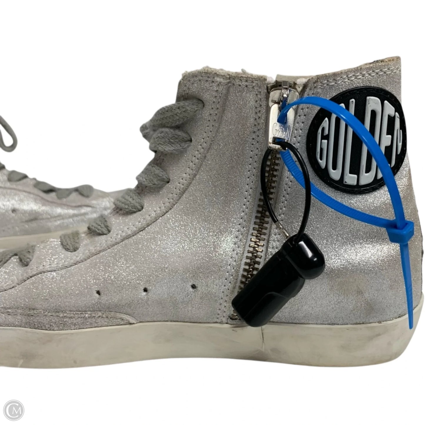Shoes Luxury Designer By Golden Goose In Silver, Size: 5.5