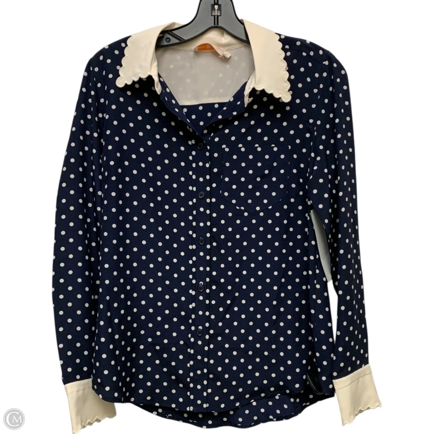 Top Long Sleeve Designer By Tory Burch In Polkadot Pattern, Size: S