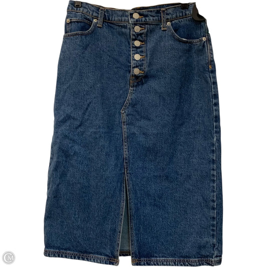 Skirt Midi By Banana Republic In Blue Denim, Size: S