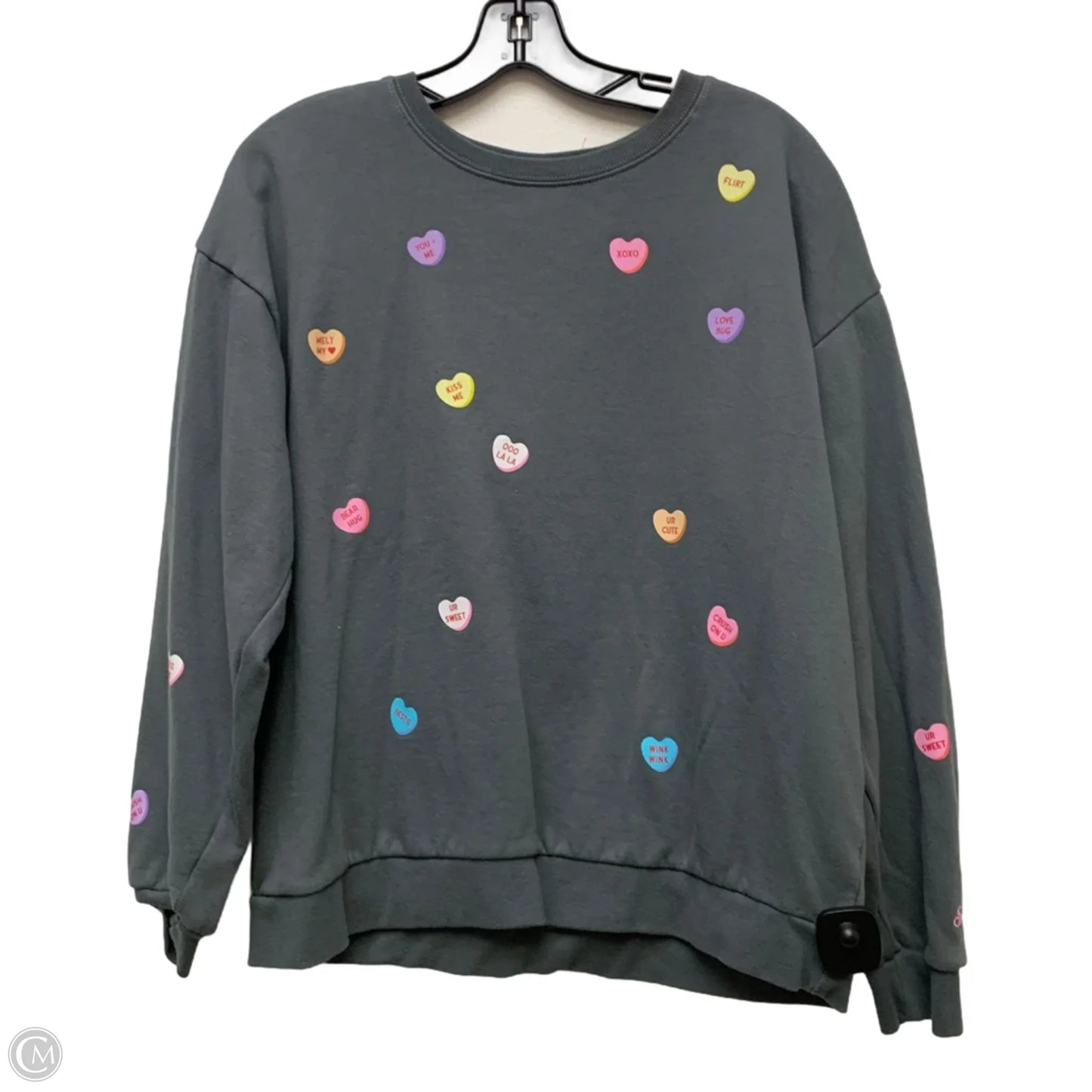 Sweatshirt Crewneck By Sweethearts In Grey, Size: L