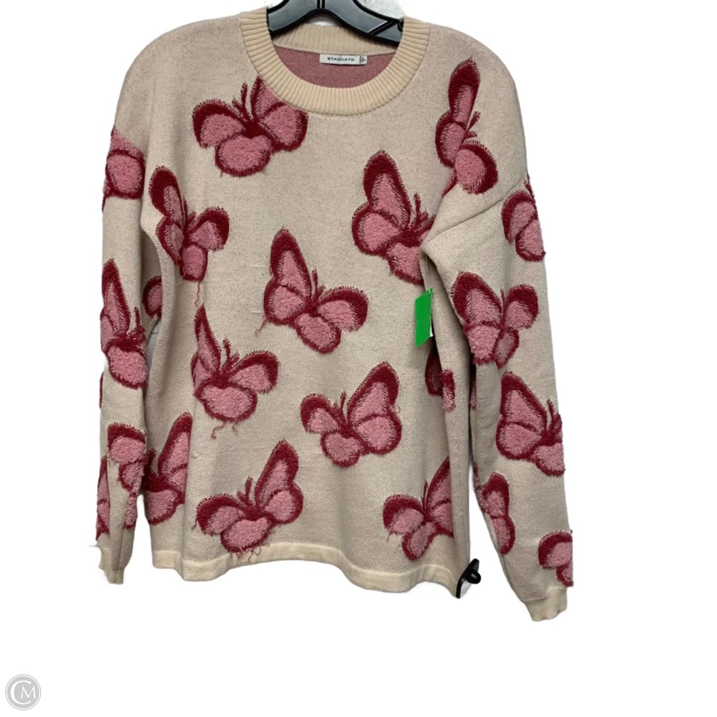 Sweater By Staccato In Cream & Pink, Size: S