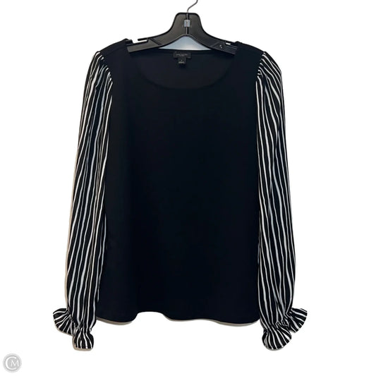 Blouse Long Sleeve By Ann Taylor In Black & White, Size: S