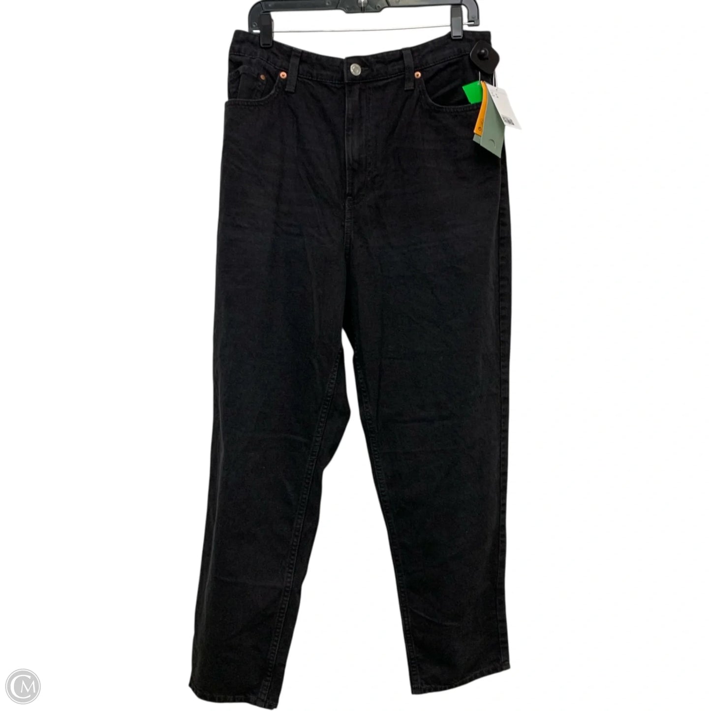 Jeans Straight By Asos In Black Denim, Size: 14