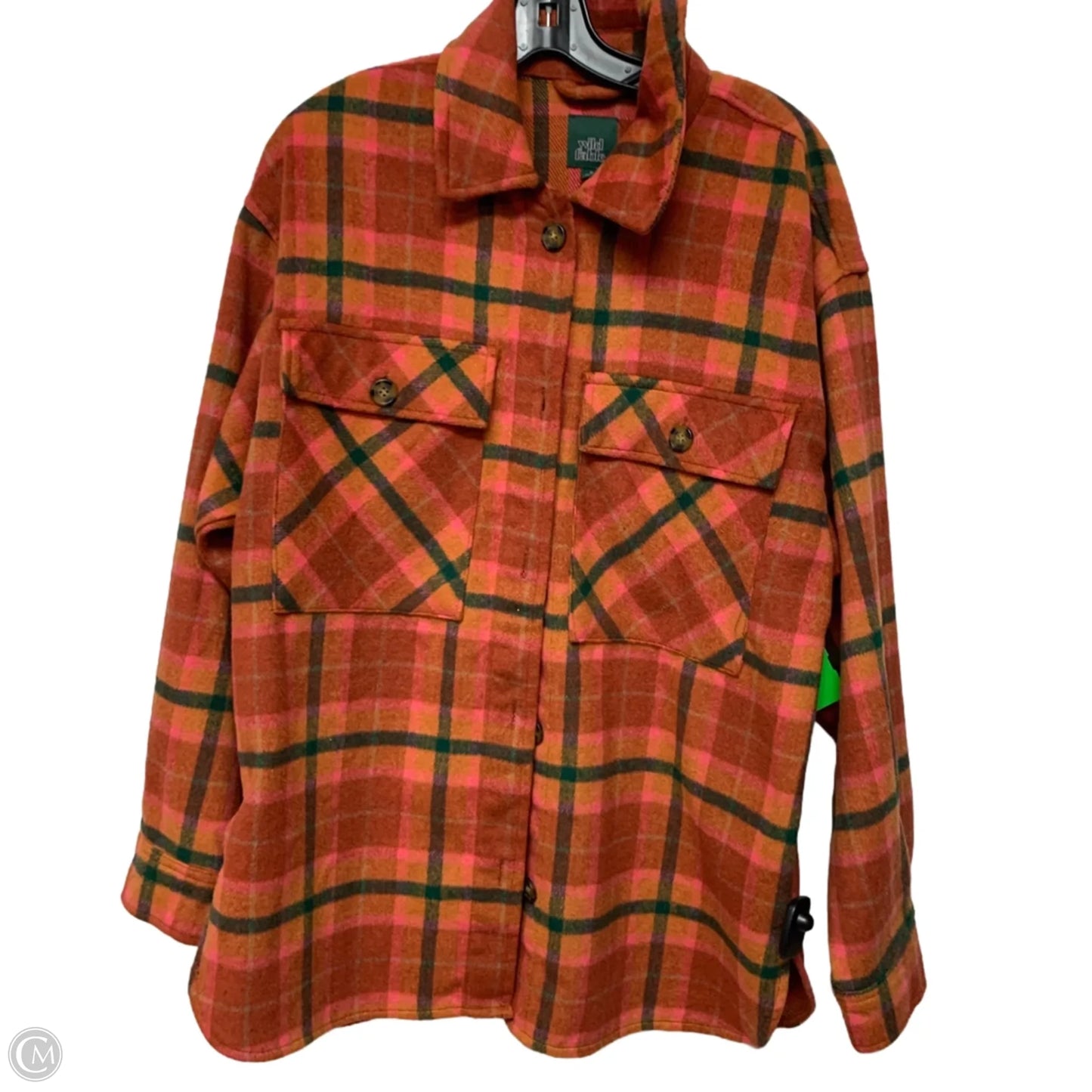Jacket Shirt By Wild Fable In Orange, Size: M