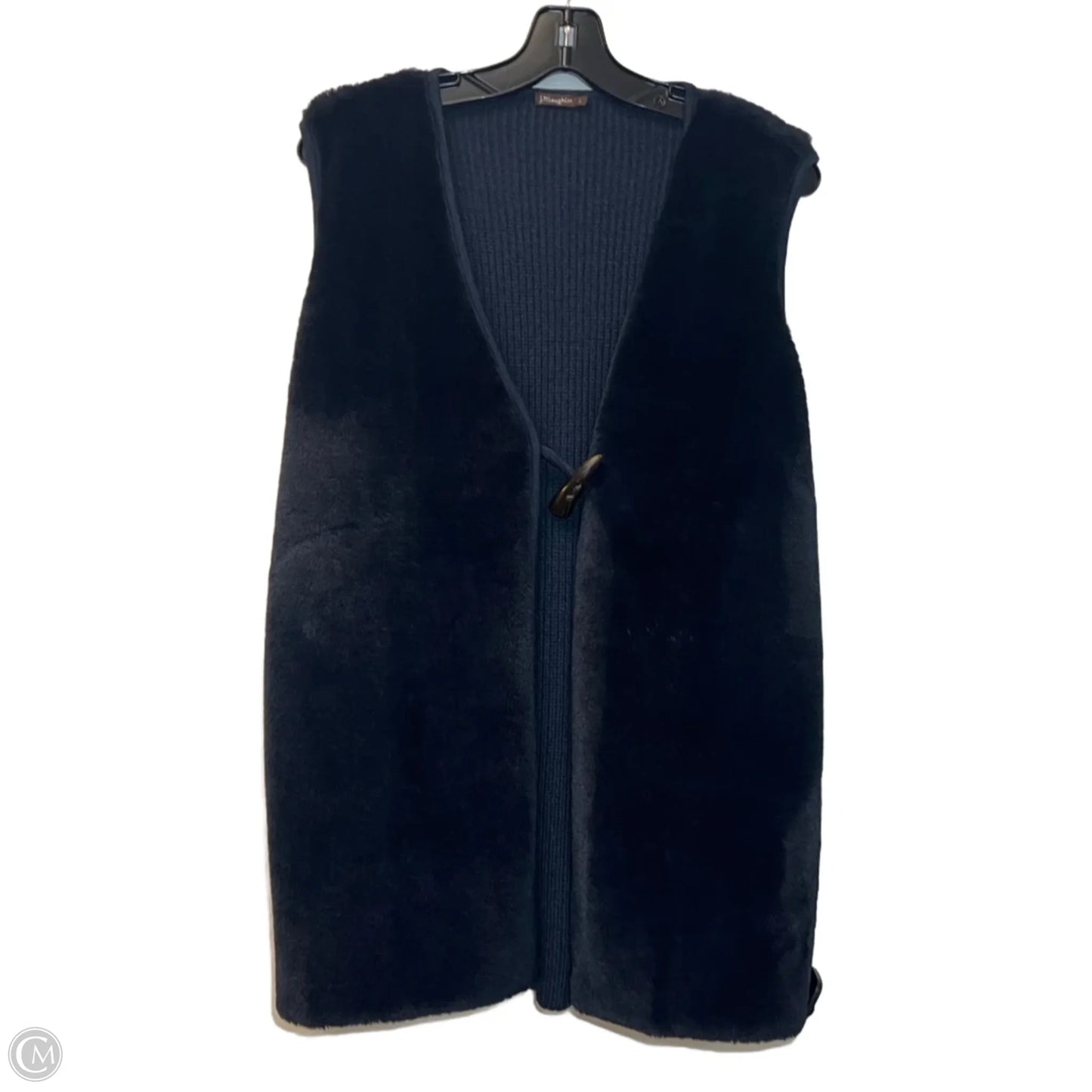 Vest Faux Fur & Sherpa By J Mclaughlin In Navy, Size: L