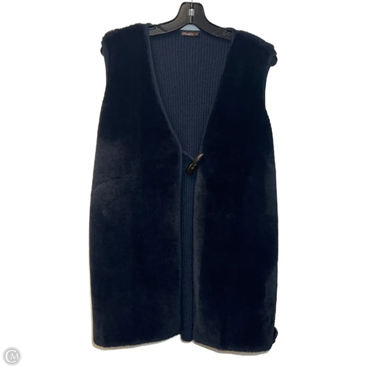 Vest Faux Fur & Sherpa By J Mclaughlin In Navy, Size: L