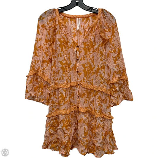 Tunic 3/4 Sleeve By Anthropologie In Orange, Size: M