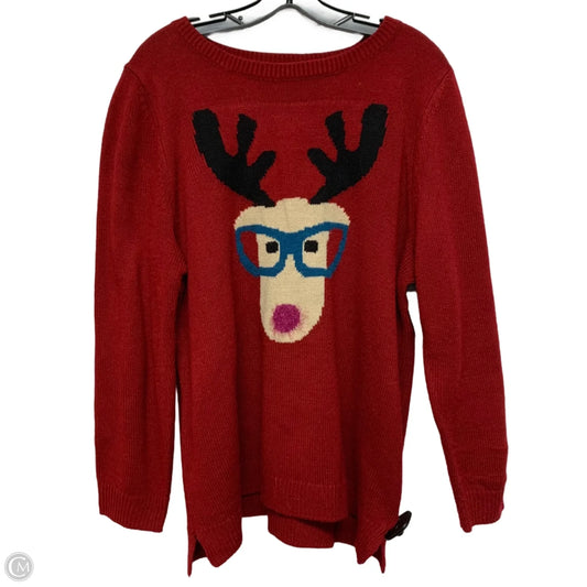 Sweater By Avenue In Red, Size: Xl