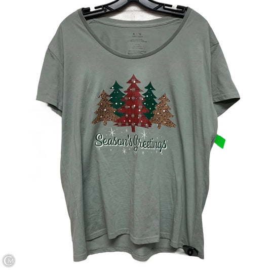 Top Short Sleeve By Celebrate It In Green & Red, Size: Xl