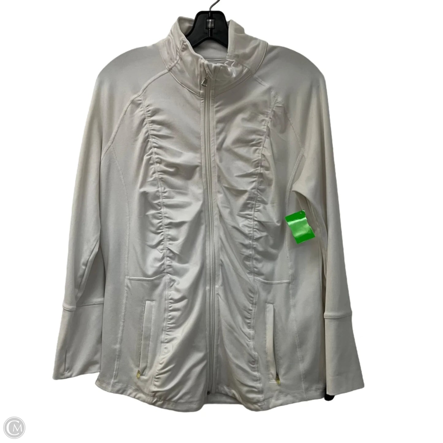 Athletic Jacket By Calvin Klein Performance In White, Size: Xl