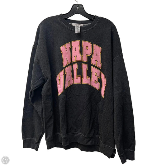 Sweatshirt Crewneck By Project Social Tee In Grey & Pink, Size: Xl