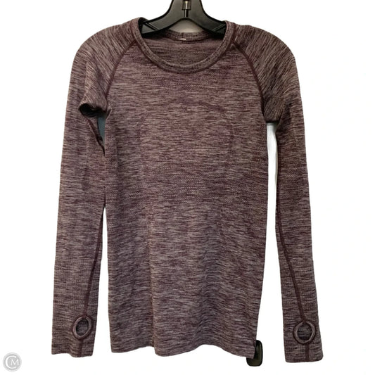 Athletic Top Long Sleeve Crewneck By Lululemon In Purple, Size: S