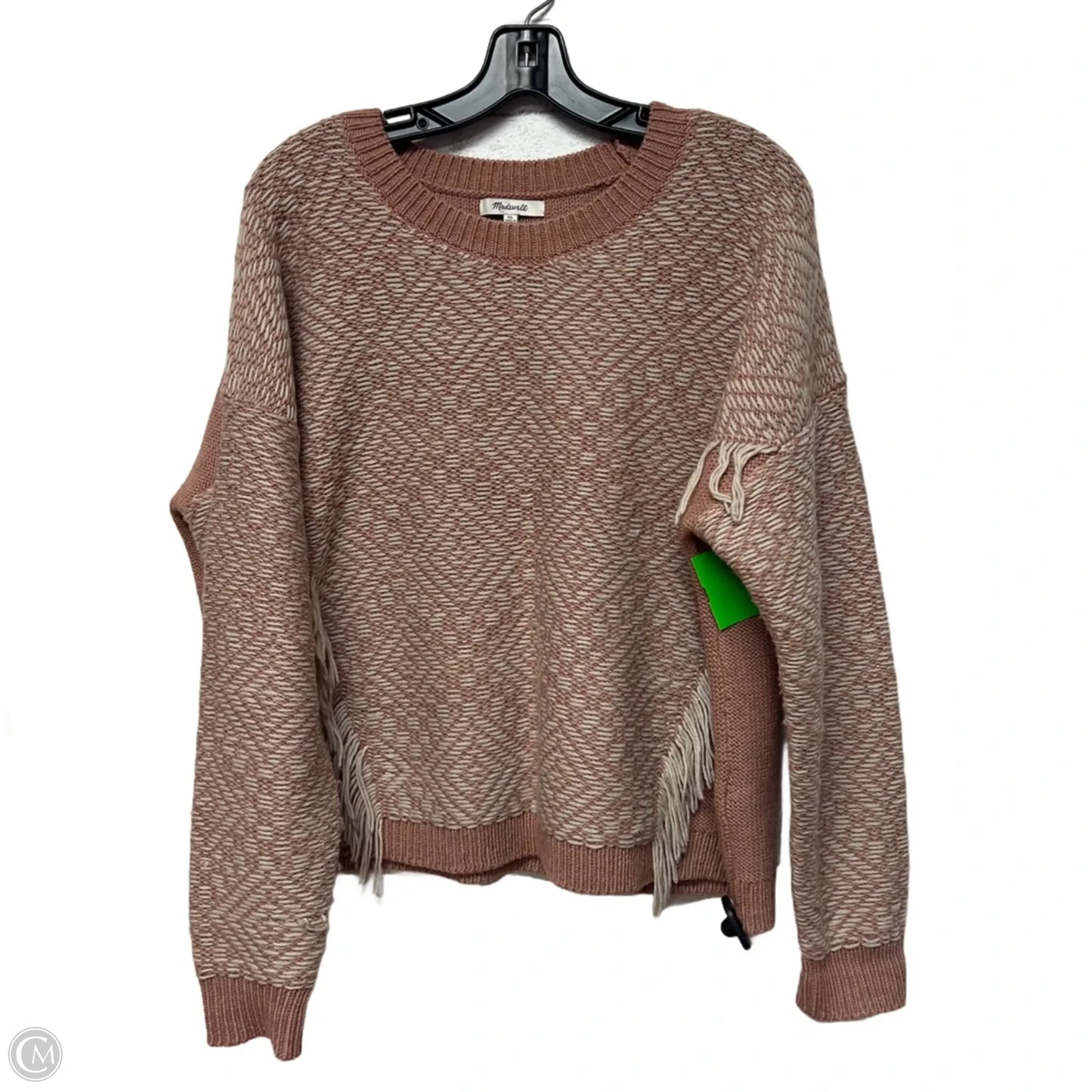 Sweater By Madewell In Pink & White, Size: Xl