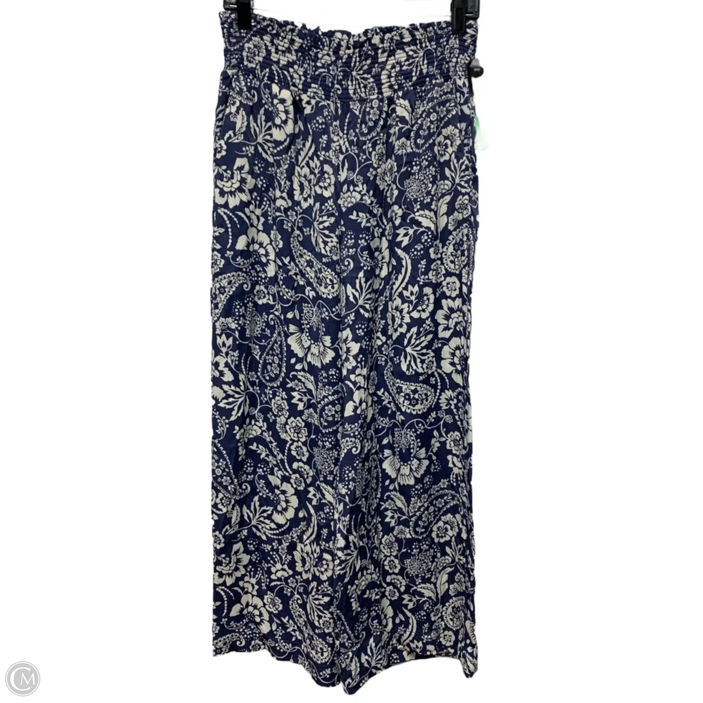 Pants Wide Leg By Maeve In Blue & White, Size: M